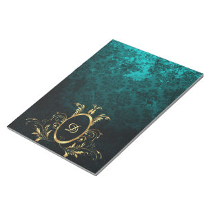 Personalized Luxury Damask gold Frame Notepad