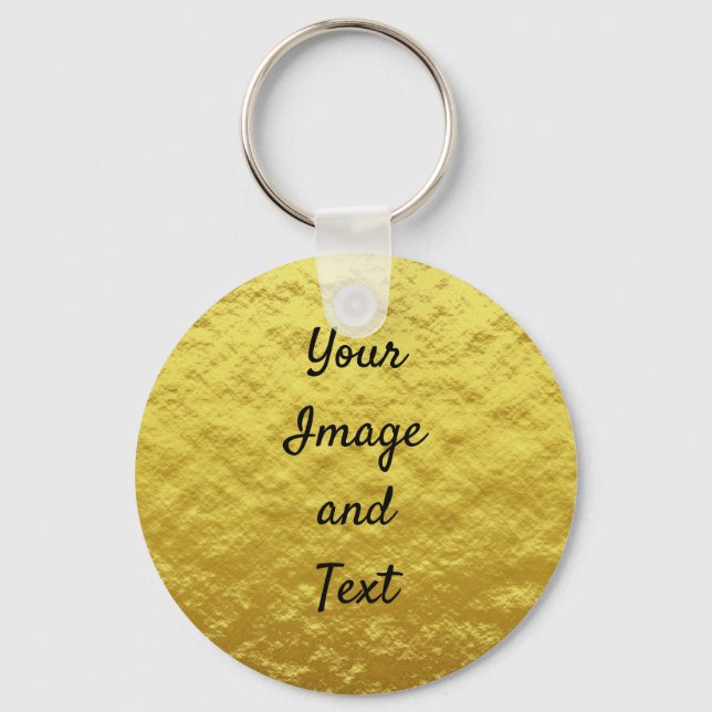 Personalized luxury golden foil key ring (Front)
