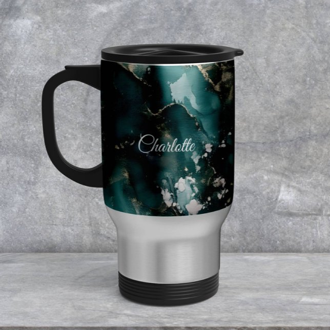 Personalized Luxury Marble Pattern Custom Name  Travel Mug (Creator Uploaded)