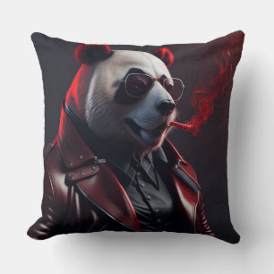 personalized luxury panda smoking pillow for your