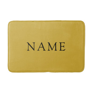 Personalized M Gold Bath Mat with Custom Name