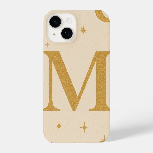 Personalized M Initial Star Phone Case – Cute Whit (Back)