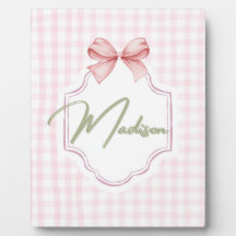 Personalized Madison Baby Girl Nursery Bow&Gingham