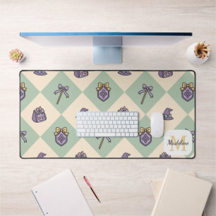 Personalized Magic Academy Wizard School Green Desk Mat