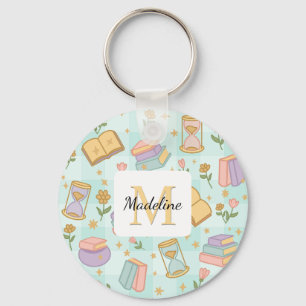Personalized Magic Books Girly Mint Green School Key Ring