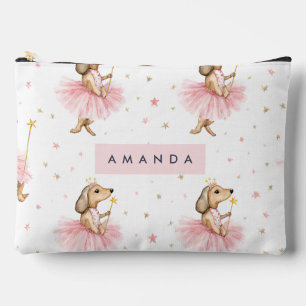 Personalized Magical Fairy Dachshund Dog in Pink  Accessory Pouch