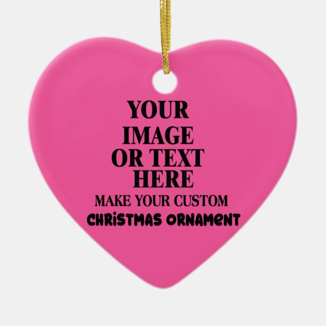 Personalized Make Your Own Christmas Heart Shaped Ceramic Tree Decoration (Front)