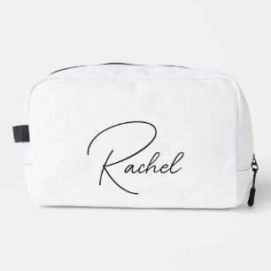Personalized Makeup Bag, Bride Large Cosmetic Bag, Dopp Kit