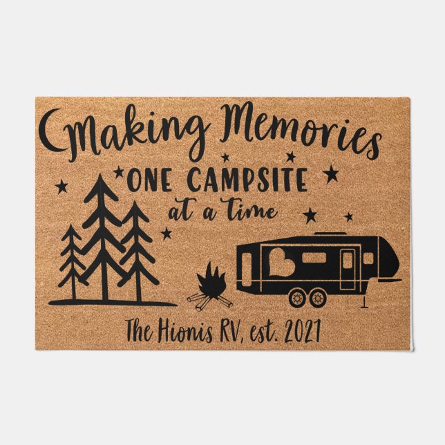 Personalized Making Memories Campsite Doormat (Front)