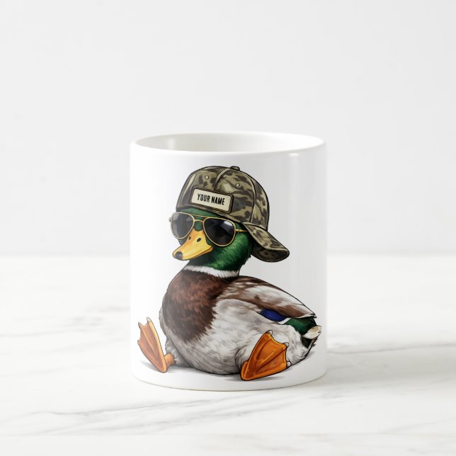 Personalized Mallard Duck — Funny Valentine’s Day  Coffee Mug (Center)