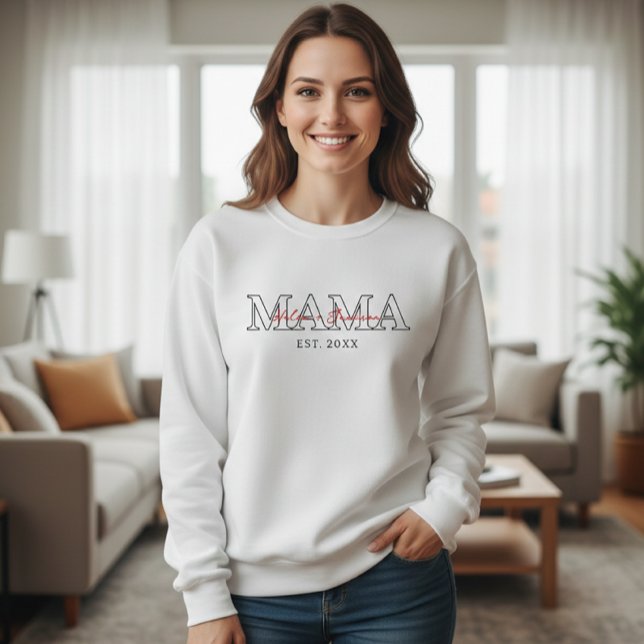 Personalized Mama Hoodie with Name and Year (Creator Uploaded)