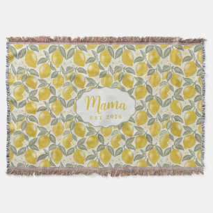 Personalized Mama Lemon Woven Throw Blanket