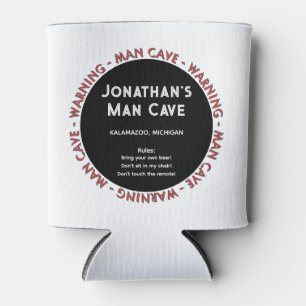 Personalized Man Cave Sign with Rules  Can Cooler