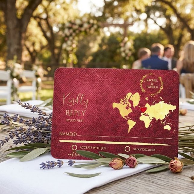 Personalized Map of Love Journey Wedding RSVP Card (Creator Uploaded)