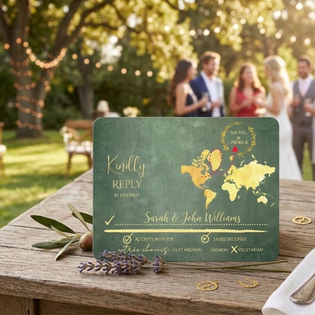 Personalized Map of Love Journey Wedding RSVP Card (Creator Uploaded)