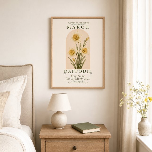 Personalized March Birth Flower Poster (Creator Uploaded)