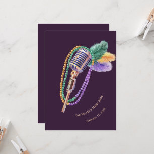 Personalized Mardi Gras Jazz Party Invitation