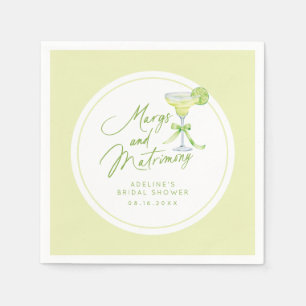 Personalized Margs And Matrimony Bridal Shower Napkin