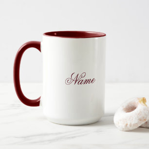 Personalized Maroon Combo Mug With Custom Name