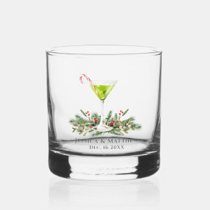 Personalized Martini Candy Cane Cocktail Couples Whiskey Glass