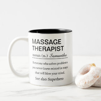 Personalized Massage Therapist Funny Definition Two-Tone Coffee Mug