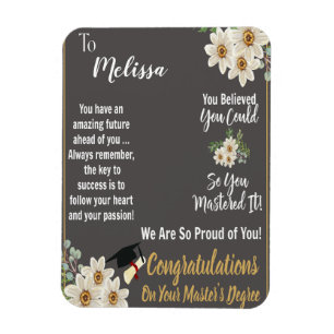 Personalized Master's Degree Graduation Magnet