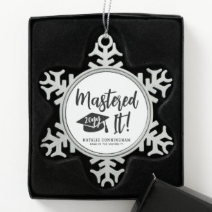 Personalized Masters Degree Graduation Mastered It Snowflake Pewter Christmas Ornament