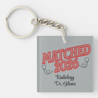 Personalized Match Day Medical Residency Specialty Key Ring
