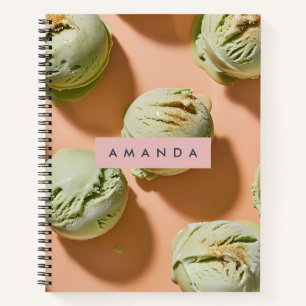 Personalized Matcha Ice Cream Scoop  Notebook