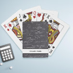 Personalized mathematic equations and graphics playing cards<br><div class="desc">Personalized math playing cards with a blackboard style background in the cover with mathematic equations and graphics hand written. Great for teacher's appreciation gifts and math nerds. Personalize the text with your name or custom message. Illustrated and designed by Patricia Alvarez.</div>