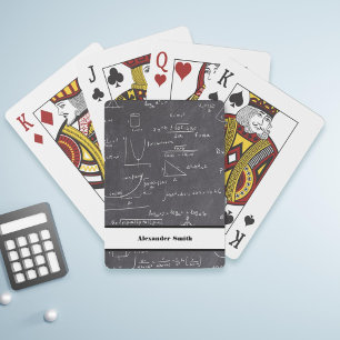 Personalized mathematic equations and graphics playing cards