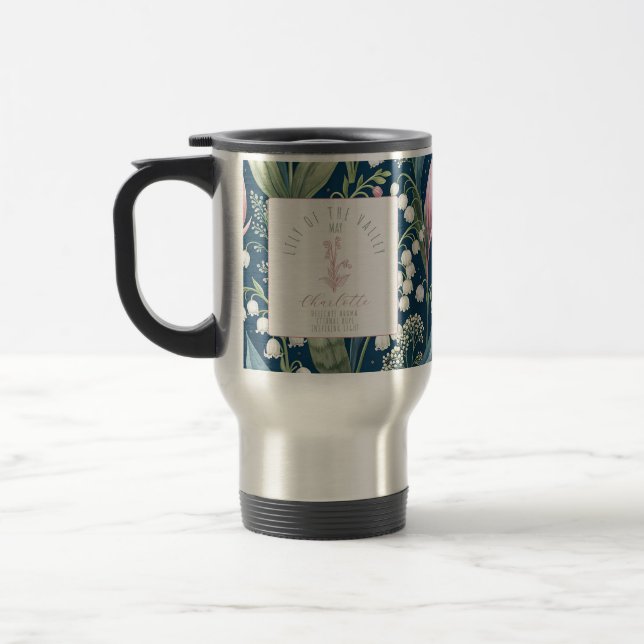 Personalized May Birth Flower Travel Mug (Left)