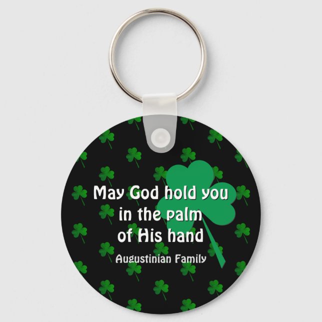 Personalized MAY GOD HOLD YOU St Patricks Day Key Ring (Front)