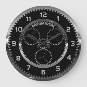 Personalized Mechanical Gear Print Large Clock