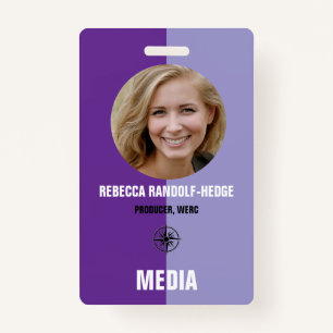 Personalized Media ID Badge / Photo, Name & Title