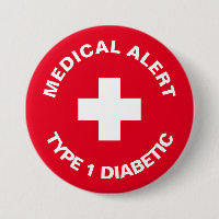 Personalized Medical Alert  Diabetic Red 