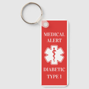 Personalized Medical Alert Diabeties ICE Emergency Key Ring