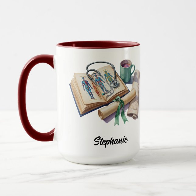 Personalized Medical Student | Cute Female Doctor Mug (Left)