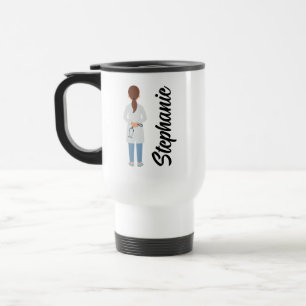 Personalized Medical Student   Cute Female Doctor Travel Mug
