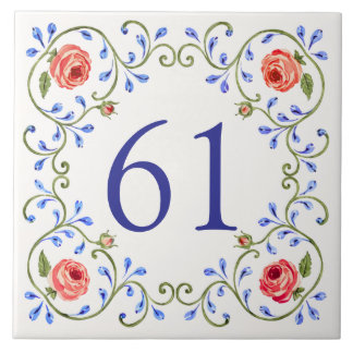 Personalized Mediterranean Rose Design Tile