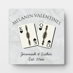Personalized Melanin King Queen Couple Valentines  Plaque
