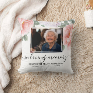  Personalized Memorial Floral Peony Cushion