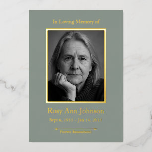 Personalized Memorial Funeral Photo Prayer Card