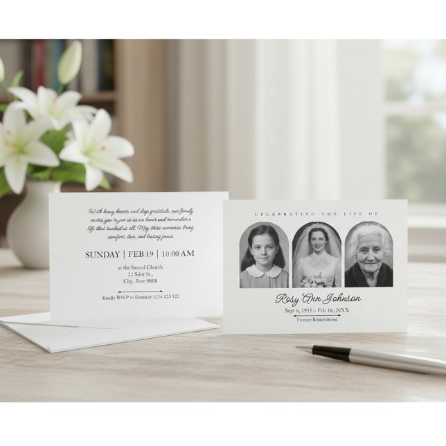 Personalized memorial photos invitation (Creator Uploaded)
