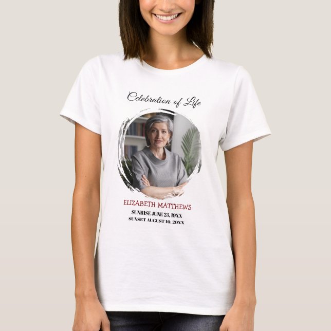 Personalized Memorial Remembrance Gift Funeral RIP T-Shirt (Front)