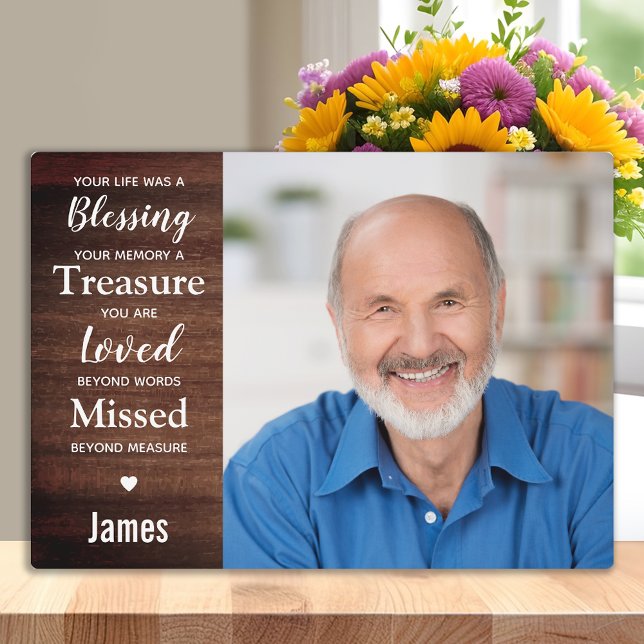 Personalized Memorial Remembrance Keepsake Photo Plaque (Creator Uploaded)