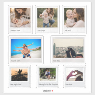 Personalized Memories Sticker Sheet with 8 Photos