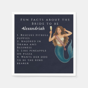 Personalized Mermaid Bachelorette Party Invite Napkin
