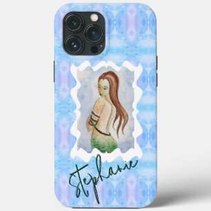 Personalized Mermaid Watercolor Original Art iPhone 13 Pro Max Case