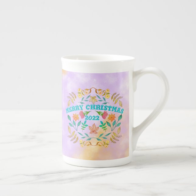 PERSONALIZED MERRY CHRISTMAS 20XX BONE CHINA MUG (Right)